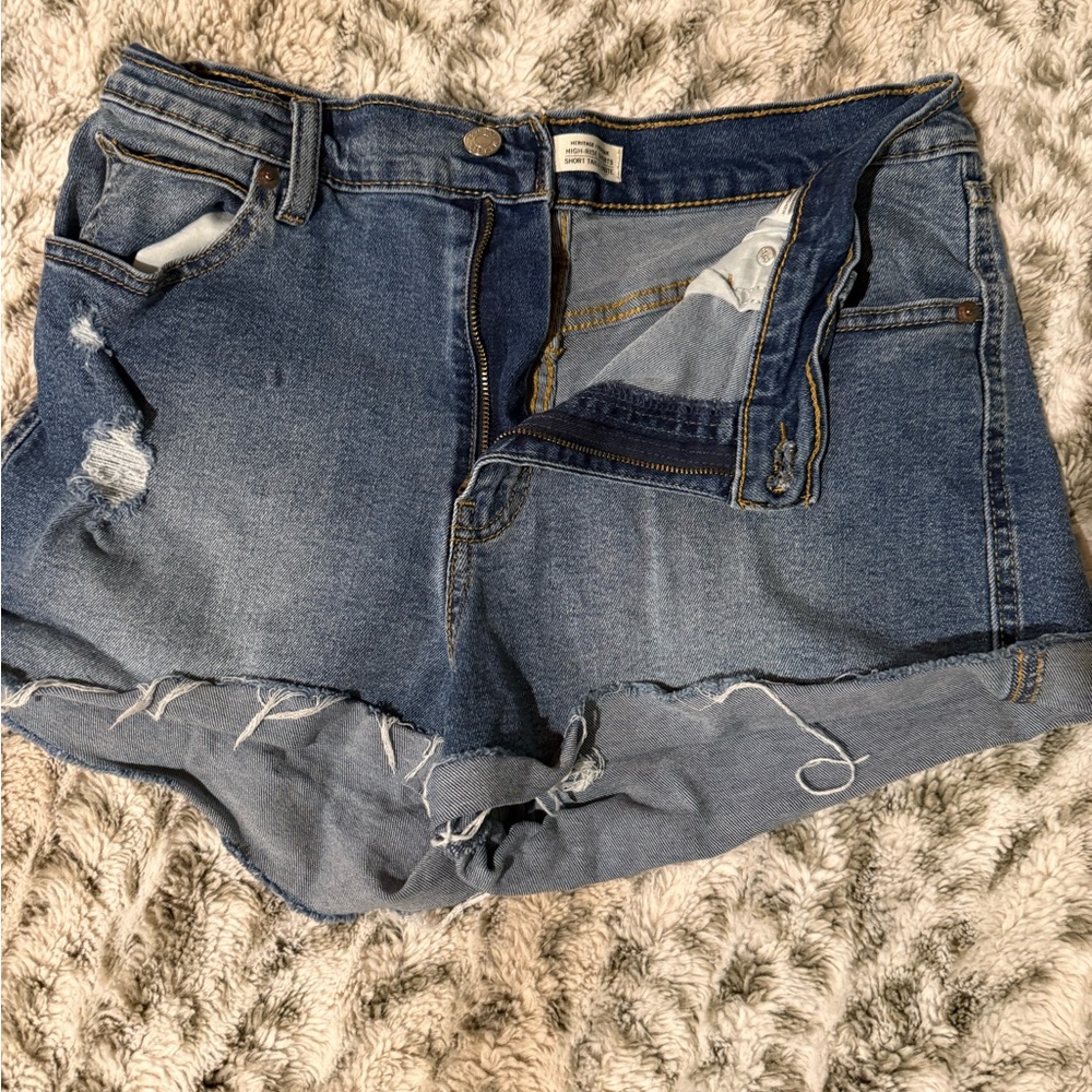Signature by Levi Strauss Distressed Blue Jean Shorts